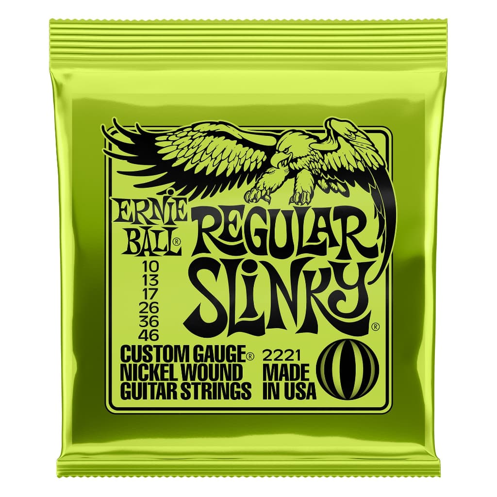 Ernie Ball 2221 Cordas De Guitarra Elétrica Regulares Enroladas Em Níquel-Medidores De Calibre 10-46 . 010 , 013 , 017 ,