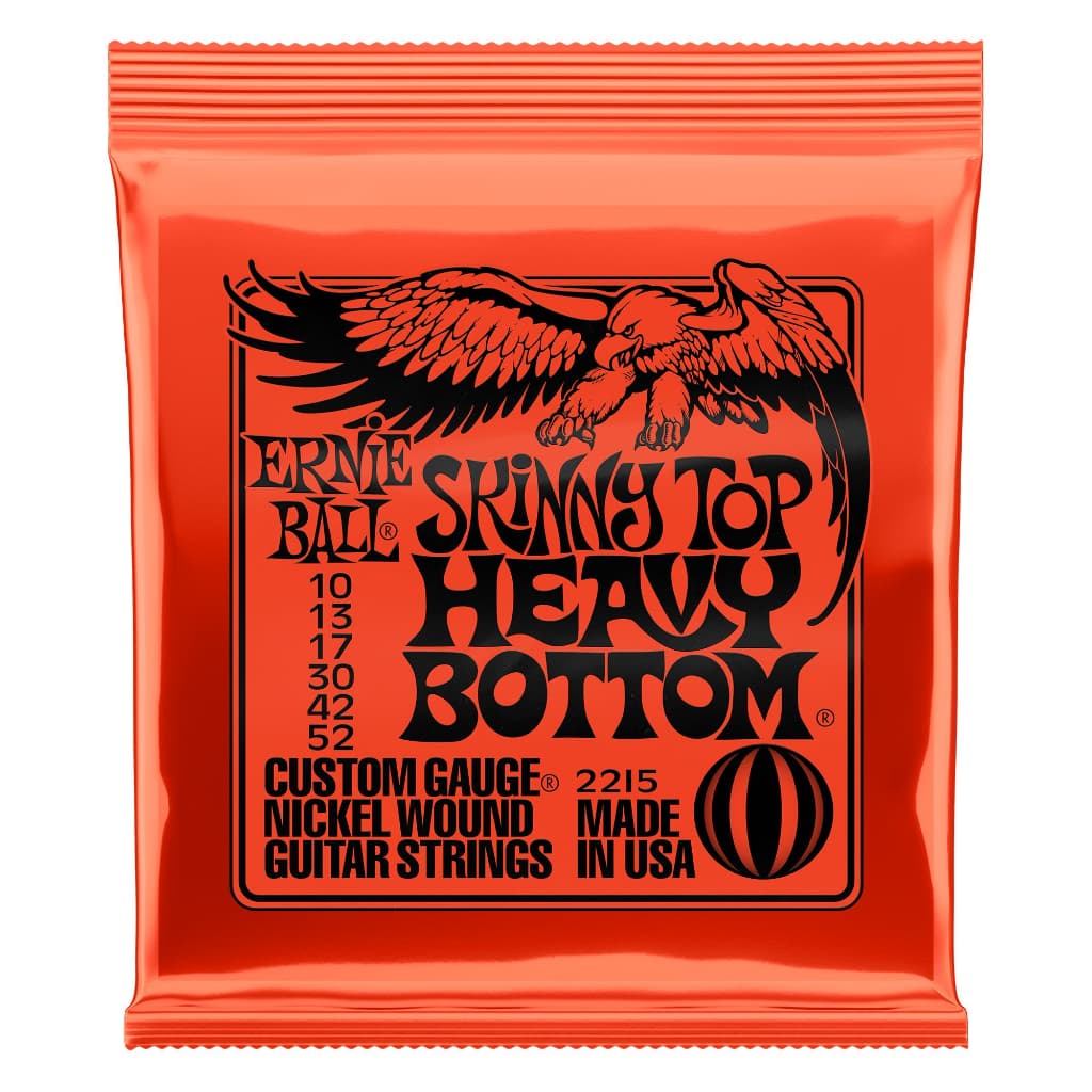 Ernie Ball 2215 Skinny Top Heavy Bottom Slinky Níquel Ferido Cordas De Guitarra Elétrica-Medidor 10-52 . 010 , 013 , 017