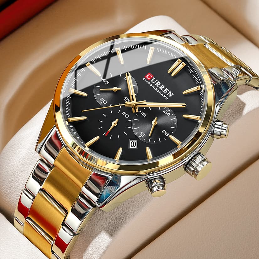 Novo Relógio CURREN Original Marca Relógios Masculinos De Aço Inoxidável Top Luxo Moda Multifuncional Cronógrafo Casual Business Sports Quartz Waterproof 8446 X