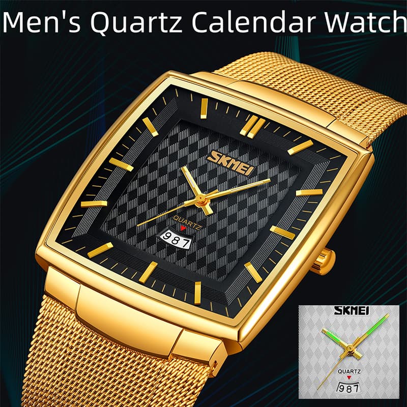 Skmei Original Pulseira Da Marca Analógica Relógio Analógico De Luxo Em Aço Inoxidável Homem Quartzo Calendário De Pulso Com Luminoso