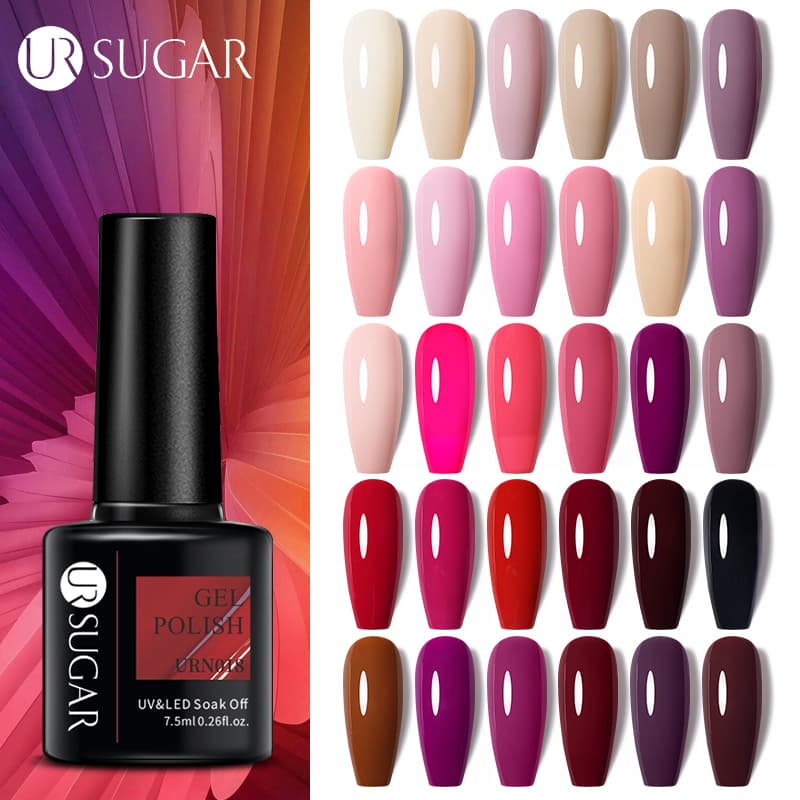 UR SUGAR Nu Cor Gel De Esmalte De Unha Embebido Na Base Revestimento Superior UV LED Vernizes De Arte 7,5ml