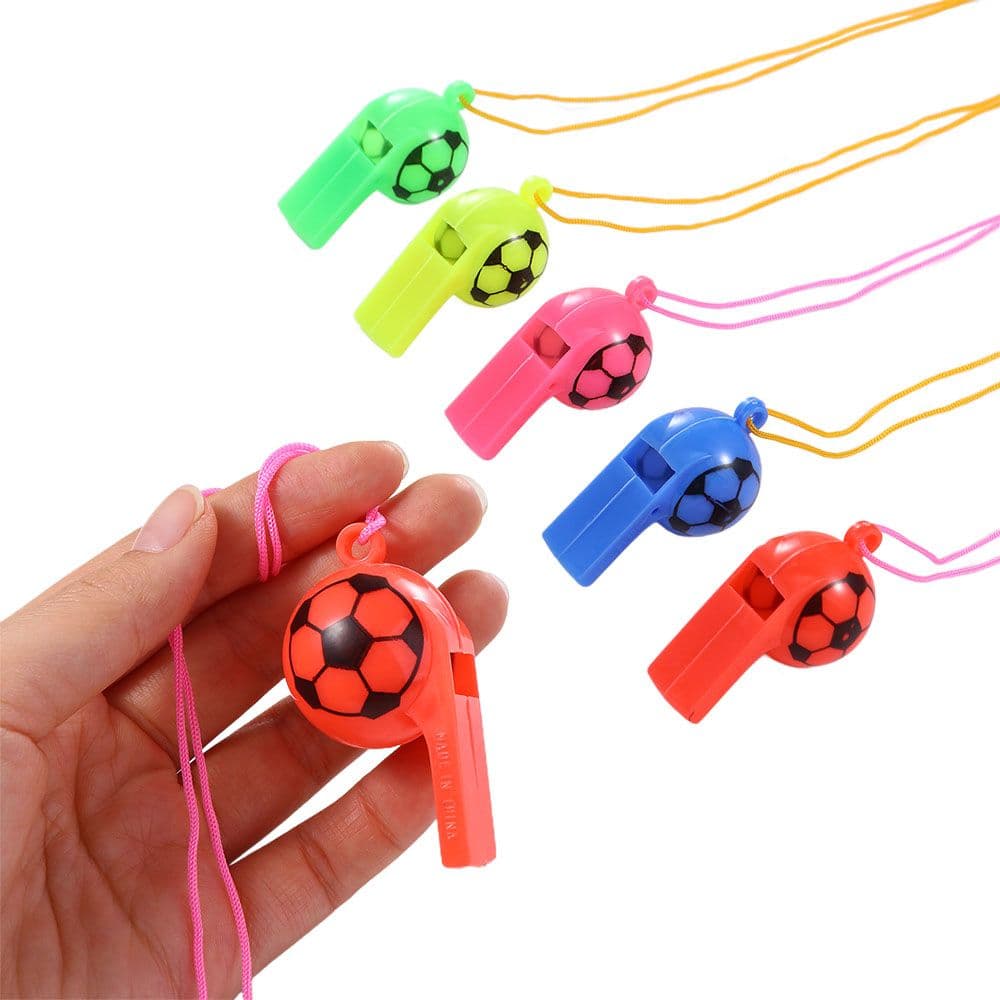 10Pc Mini Apito De Plástico Com Corda Criança Futebol Rugby Alegria Líder Crianças Presentes (Enviar Aleatoriamente)