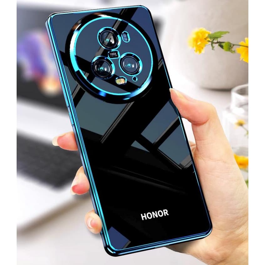 Honor Magic 8 7 6 5 4 Pro 5G 2025 Capa Macia Luxuosa Revestida De Silicone Transparente À Prova De Choque Traseira