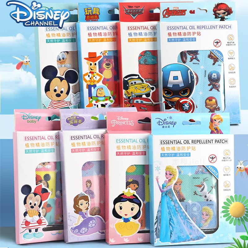 60Pcs Adesivos Repelente De Mosquitos Anti-Insetos De Desenho Animado，Padrão Disney Marvel/Elsa