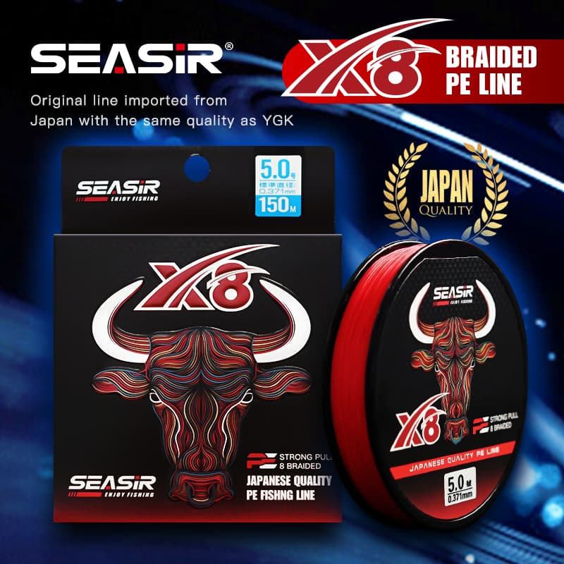 SEASIR Marca Vermelha 8 Fios PE Linha Japão Qualidade 8 Trançado Multifilamento De Pesca 150 Metros 12-50LB Atualizar Pr