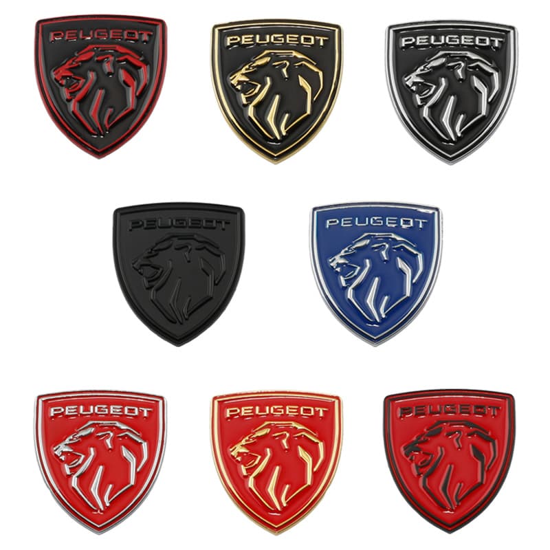 【 Peugeot 】 3D Escudo Metálico Em Forma De Emblema Do Carro Lion Adesivo Com O Logotipo Para