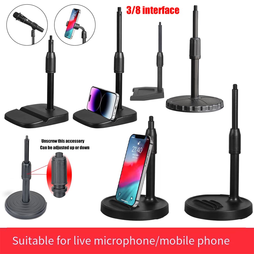 Interface De 3/8 De Polegada Microfone De Mesa Suporte Para Telefone Levantamento Inferior Ponderado Universal Multifunc