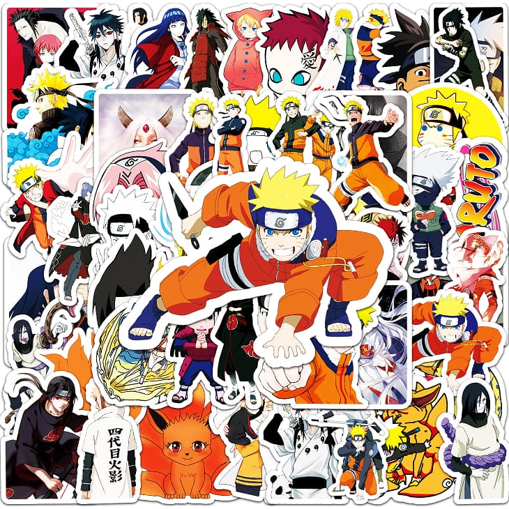 50 Peças Adesivos Engraçados Naruto À Prova D'água DIY Para Telefones Laptop Adesivo De Carro Criativo Decalque Casa