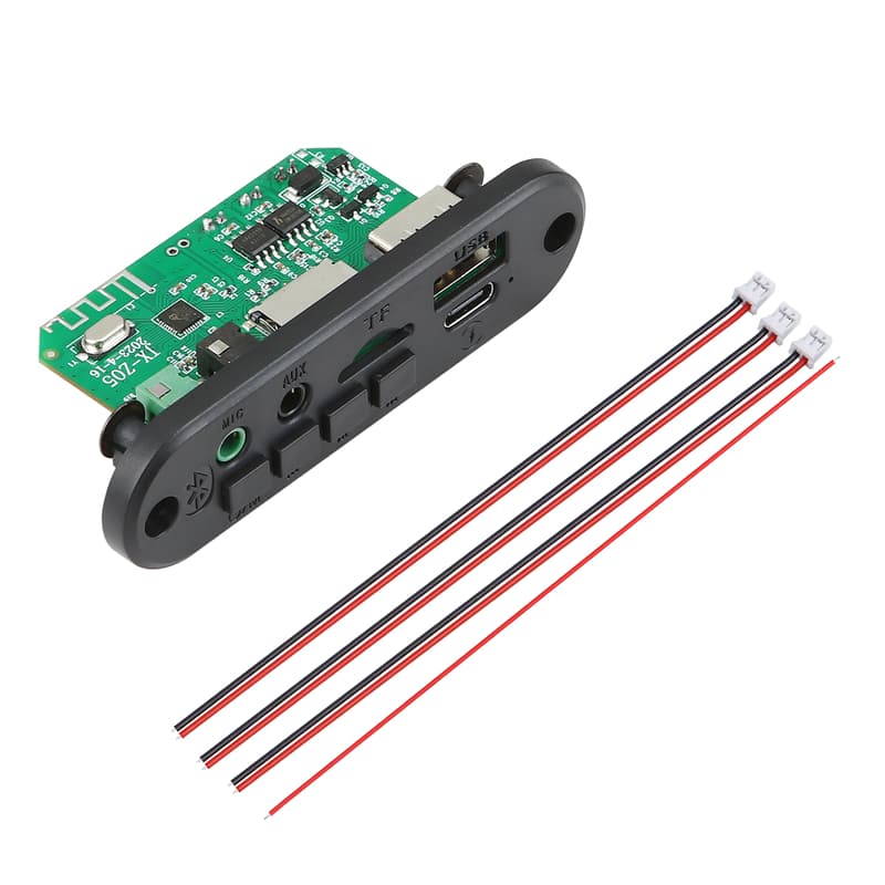 Placa Decodificadora MP3 Bluetooth 5.0 DC 3.7-5V 1A Módulo De Áudio USB TF Rádio FM Receptor Suporte A Chamada MP3 Player 3.5mm Aux Com Microfone 2 x Amplificador De 3W Para Carro