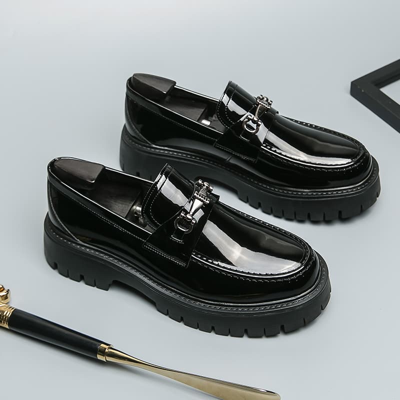 Moda Coreana Bonito Brilhante Masculino Formal Deslizamento Em Sapatos De Condução Casuais Mocassim Horsebit Legal