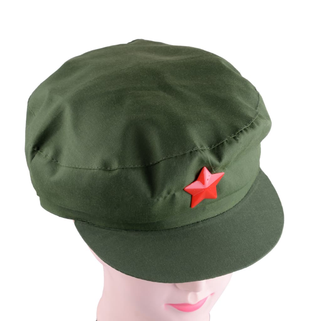 China Presidente Mao PLA Soldado Do Exército Vermelho Chapéu De Festa Comunista Boné Estrela Verde