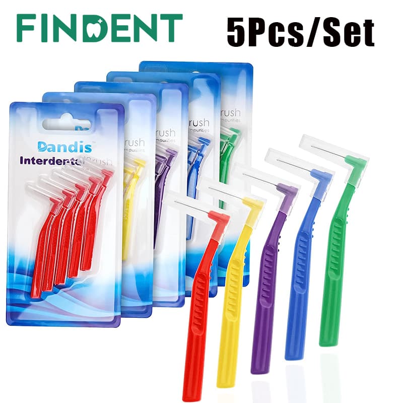 Escova Interdental Angular 5pcs Dental , Braces Entre Dentes Para Limpeza Dos