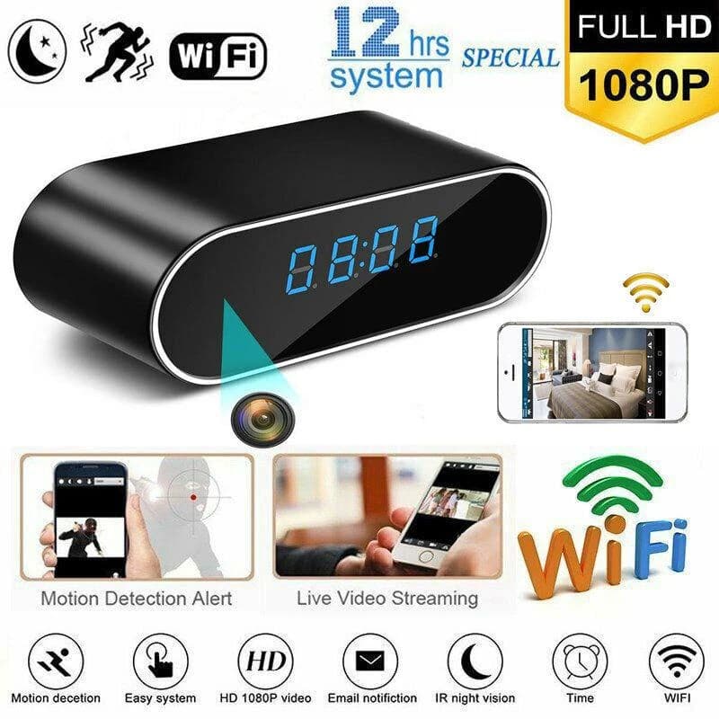 2025 Nova Mini Despertador Câmera Full HD 1080P Sem Fio Wifi IP Micro Cam Visão Noturna De Detecção De Movimento Gravado