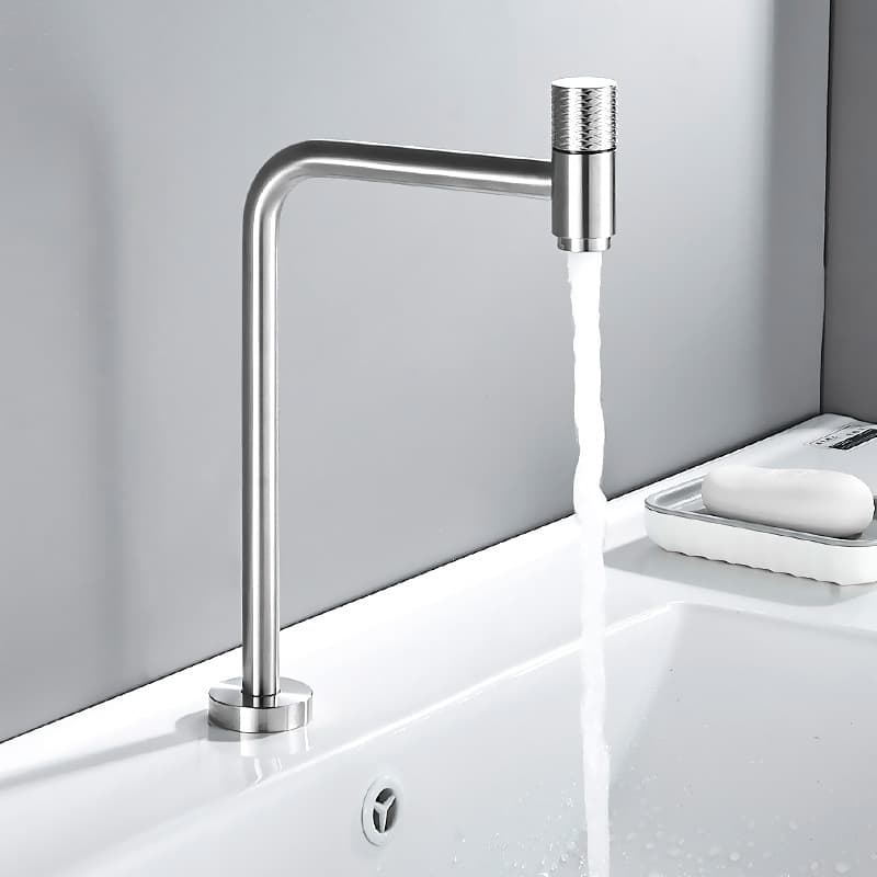 Torneira Do Banheiro Apenas Água Fria 304 Aço Inoxidável mop Piscina Rotativa Estendida Pia Da Cozinha deck Montado