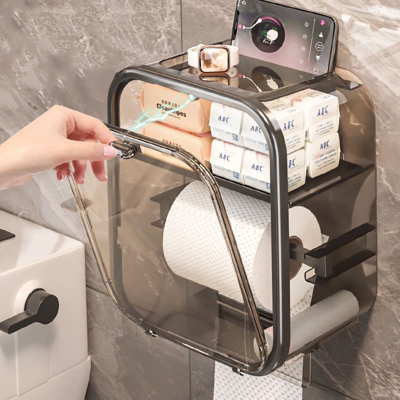 Caixa De Armazenamento Para Banheiro Papel Higiênico De Parede Porta Lenços De À Prova D'água Organizador De