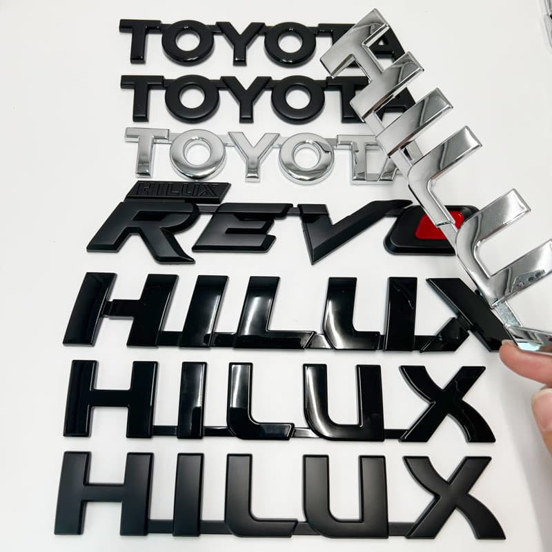 Preto Fosco , Brilhante , Prata Plástico 3dtoyota REVO HILUX Adesivo De Carta De Carro , Compartimento De Bagagem , Embl