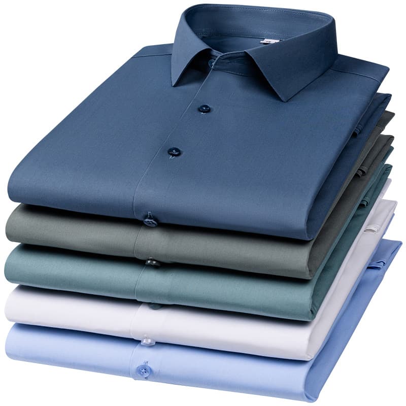 Não Ferrosa Camisa De Bambu De Manga Comprida Para Homens Sociais Masculina Camisas