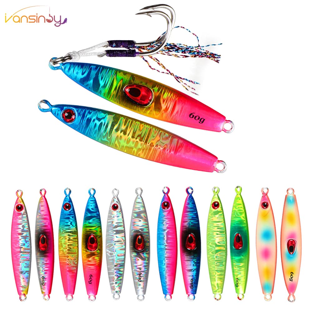 Iscas Artificiais De Pesca 20g/30g/40g/60g Em Alto Mar Com Anzol Duplo Grampo Lento