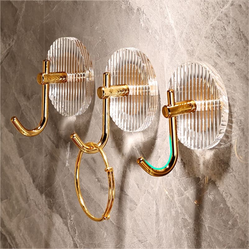 Acrílico De Luxo Gancho De Parede Decoração De Casa De Banho Com Adesivo Forte Porta De Toalhas De Banheiro Sem Perfurador Pendurar