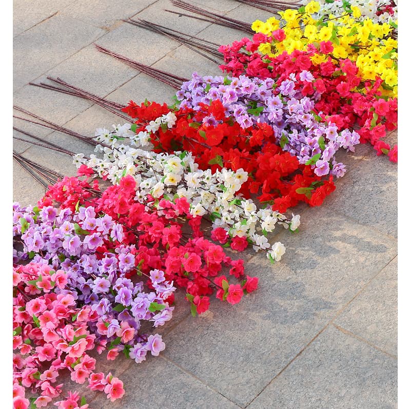65cm Buquê De Flores De Cerejeira Artificial , Flor De Pêssego Para Decoração loja / Decoração Salão De Beleza Flores/ Arranjo De Flores