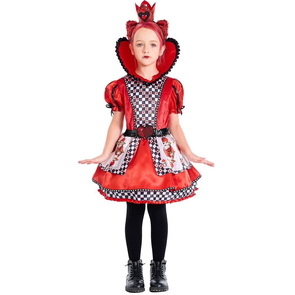 Fantasia de Halloween Rainha dos Corações Impresso Poker Rainha Alice no País das Maravilhas Rainha dos Corações Pettisk