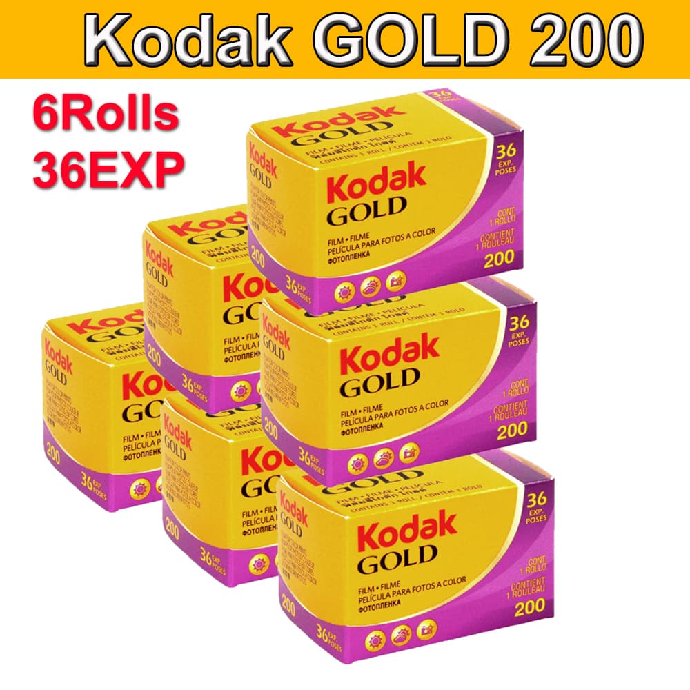 6 Rolos KODAK Ouro 200 Filme Negativo Colorido 135 35mm Para Câmera M35/M38/Ultra F9 36 Exposições C-41 ProcessMVP