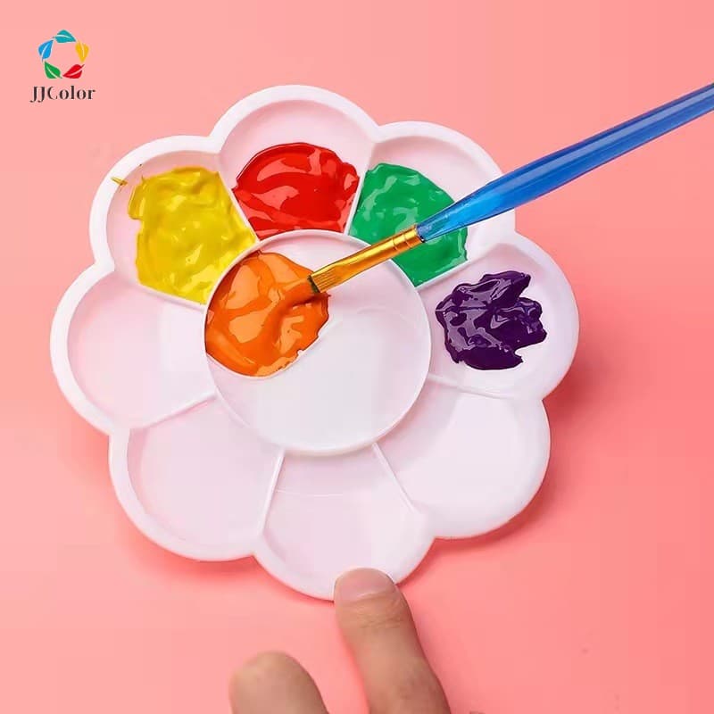 Paleta De Pintura Bandeja De Mistura De Flores Paletas Brancas Plástico Para Estudantes Ferramentas De Desenho