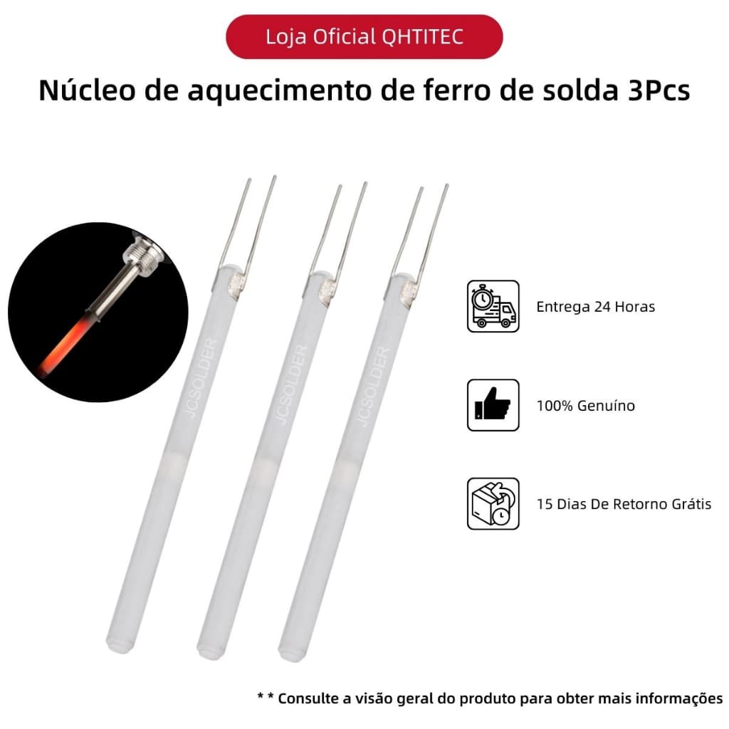 JCD 3pcs Aquecedor De Ferro De Solda Núcleo De Aquecimento Cerâmico Para JCD 908/908S/908U Ferro De Solda Eletrônico Com Temperatura Ajustável 1 Segundo
