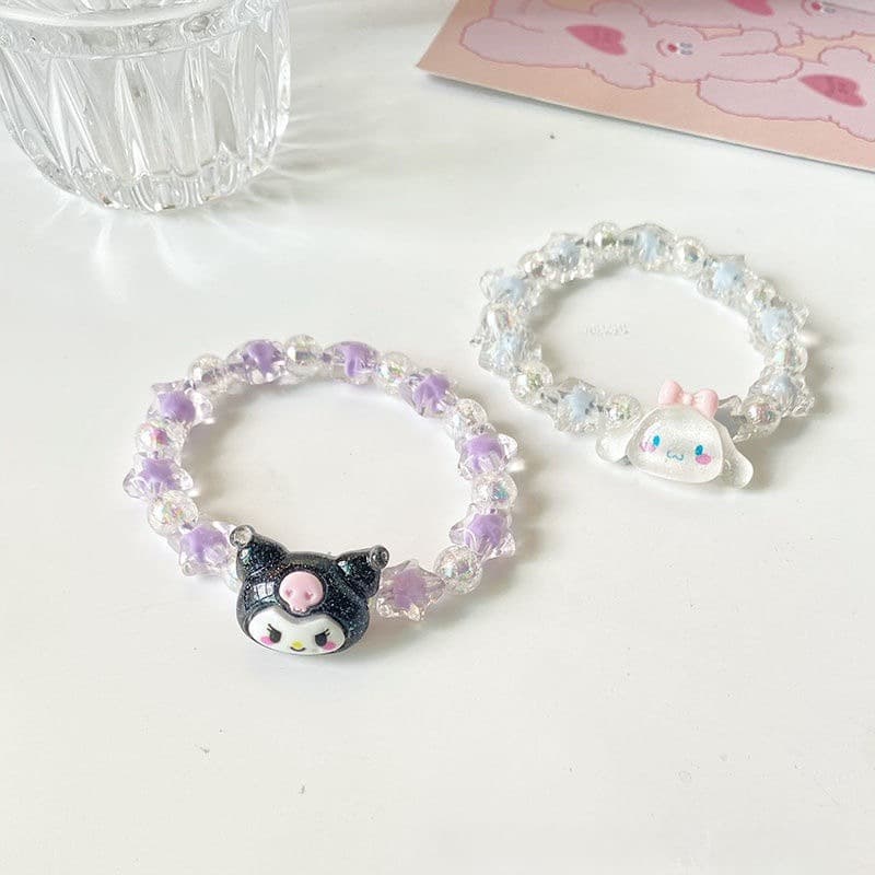 Desenho Animado Pequeno Diabo Segundo Ano Pulseira Cão Menina Super Imortal Doce Casal De Cristal Com Contas Fêmea