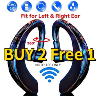 Promoção (Compre 2 Grátis 1) 500mah Fone De Ouvido Bluetooth Sem Fio Com Gancho De 180 Graus Gire Os Fones Microfone