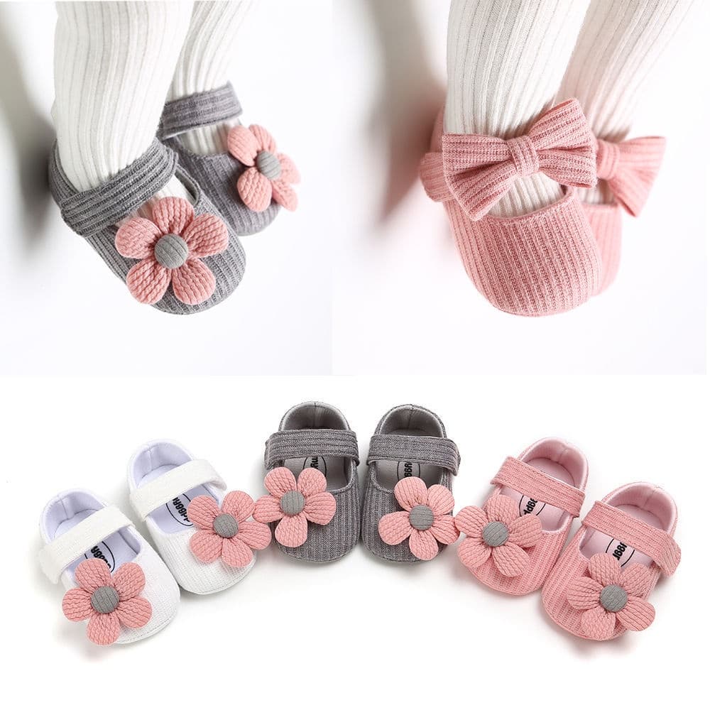 Sapatos Pré-Walker Para Bebês Meninas , Sola Macia Fofa , Antiderrapante , Alça Mágica , De Princesa Recém-Nascidos De 0
