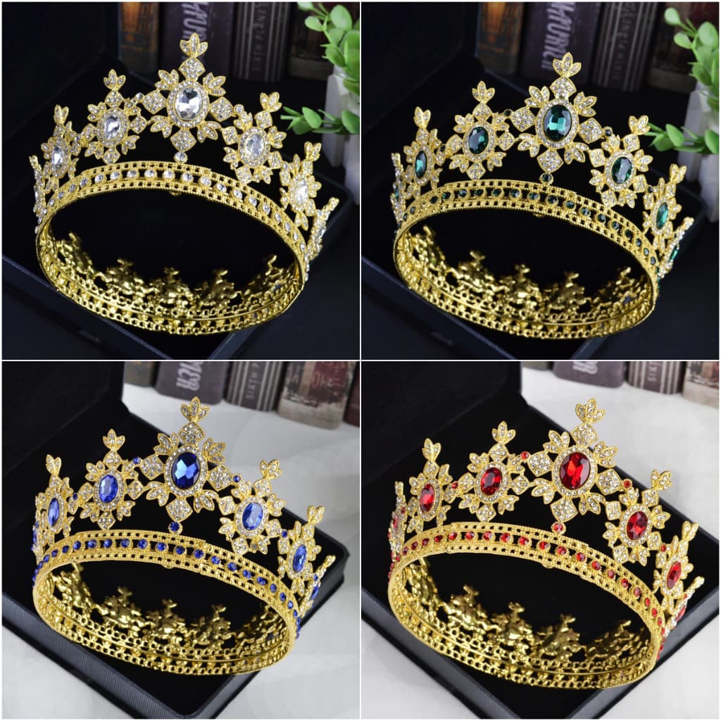 Tiara Círculo Completo Strass Rei Rainha Coroa Nupcial Do Casamento Da Coroa Do Partido Do Traje