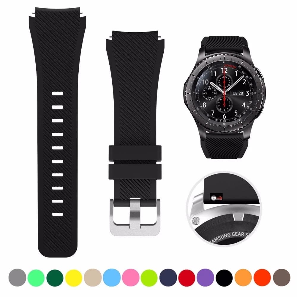 20mm 22mm Pulseira Para Relógio Samsung Galaxy Classic46mm Banda Ativa 2 Engrenagem S3 Bracelete De Silicone correa