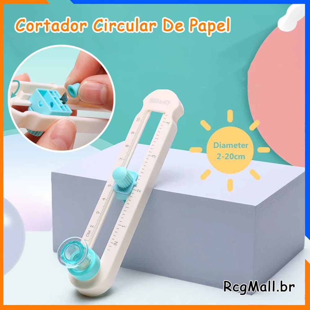 2-20cm Cortador Circular De Papel De Com Balança Ajustável Portátil Para Composto