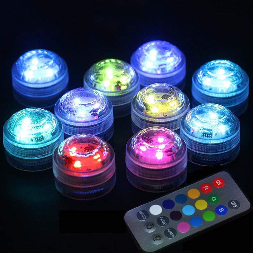 1PC Lâmpada De Vela Eletrônica Subaquática À Prova D'água Mergulho LED Colorida Aquário Luz Submersível Decoração De Tanque De Peixes Transparente