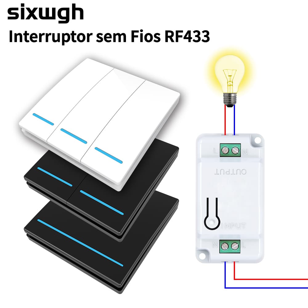 RF433Mhz interruptor sem fio kit de interruptor de controle remoto