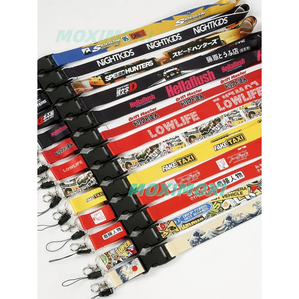 JDM Cultural Lanyard Inicial D Keychain Work Card ID Telefone Celular Chave De Pendurar Cordão De Pescoço FAKE TAXI