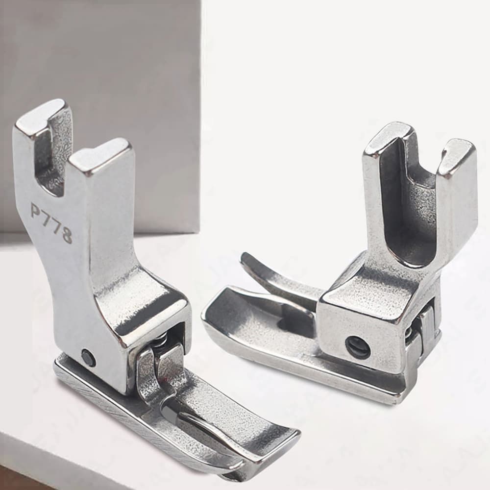 【Promoção】1Pc P778 Calcador Presponto para Camisa Pesser pé para Máquina de Costura Industrial, Aço inoxidável, Unica agulha
