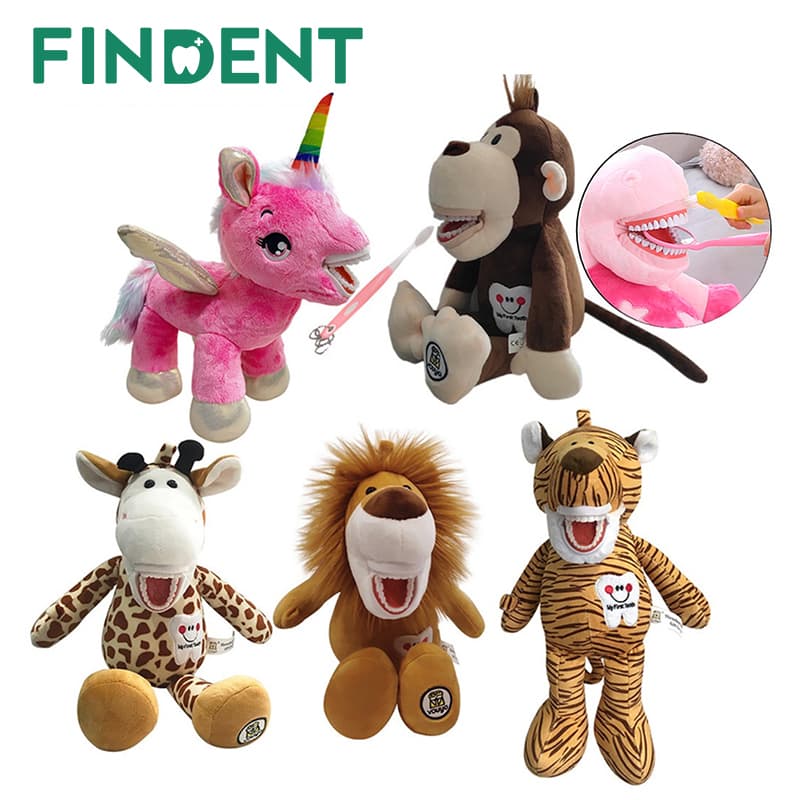 Brinquedos De Pelúcia Dentária Com Escova De Dentes Modelo Para Crianças Animais Recheados Dentista Bonecas Macias Acessórios Odontológicos Presentes