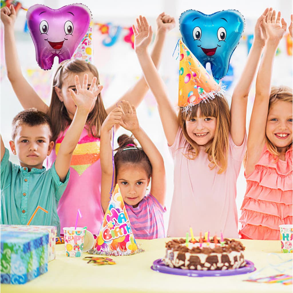 Balões De Folha De Dente Para Festa De Aniversário Temático Dental Decorações Bebês Chuveiro Gênero Revelação De