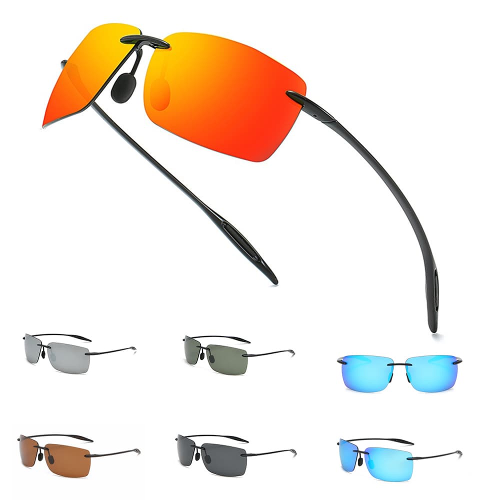 Óculos De Sol TR90 Ultra Leves Sem Moldura Para Homens Polarizados Motoristas Dirigindo Pesca Ao Ar Livre