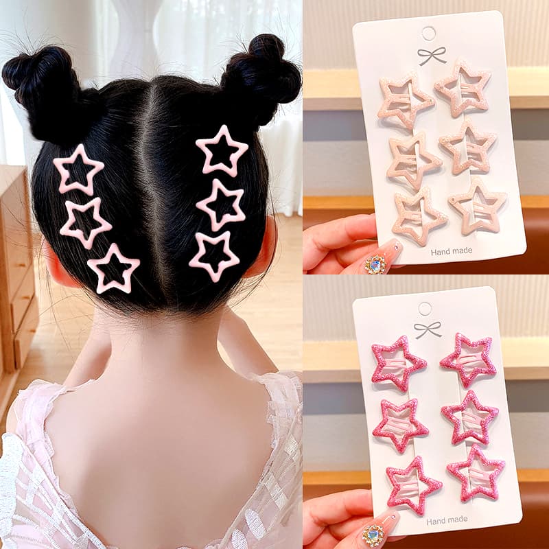 Grampos De Cabelo Infantil Estrela Garotas Pentagrama Grampo Bebê Acessórios