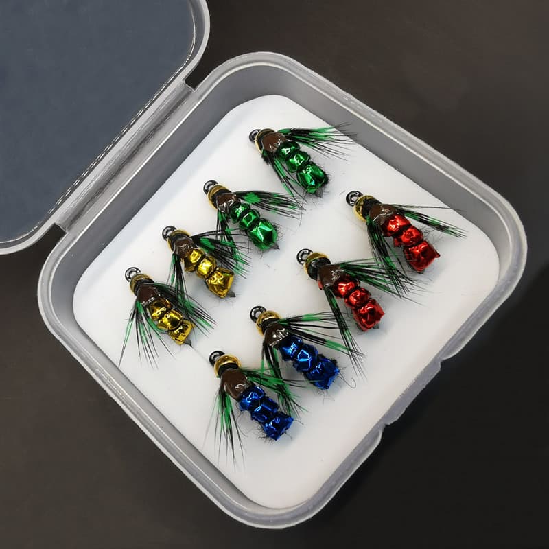 Kit De Moscas De Pesca Com Mosca Afundamento Rápido Isca Artificial Ninfa Scud Bug Worm Truta De Insetos