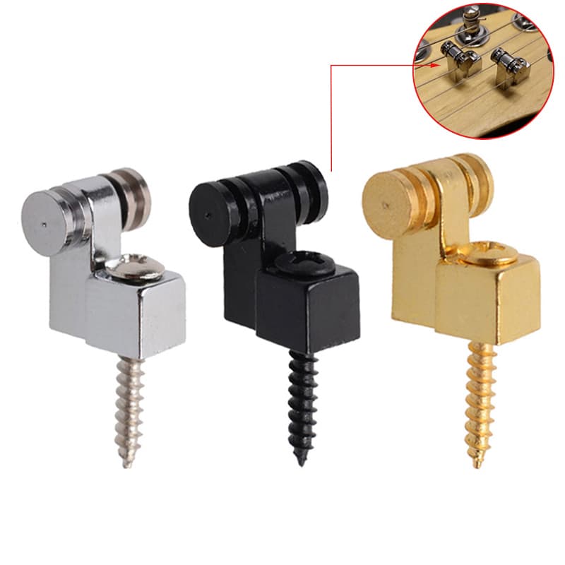 2Pcs Retentor De Cordas De Rolo Para Guitarra Elétrica Black/Gold/Cromo