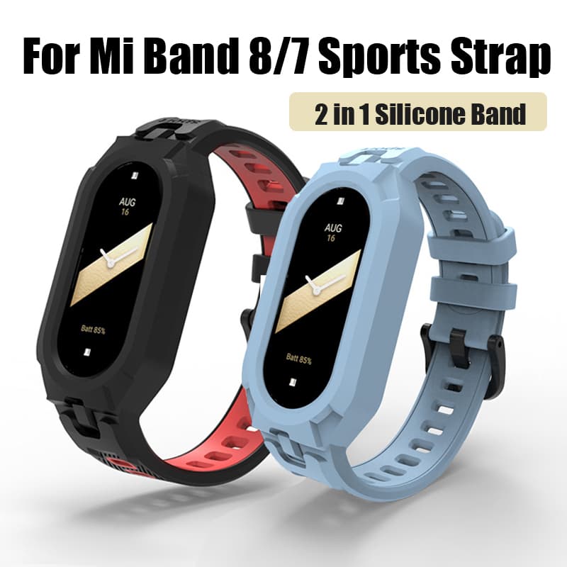 Capa 2 Em 1 + Alça Para Xiaomi Mi Band 10/9/8/7/6/5 Pulseira Esportiva De Silicone 9 Band8 Inteligente De Substituição