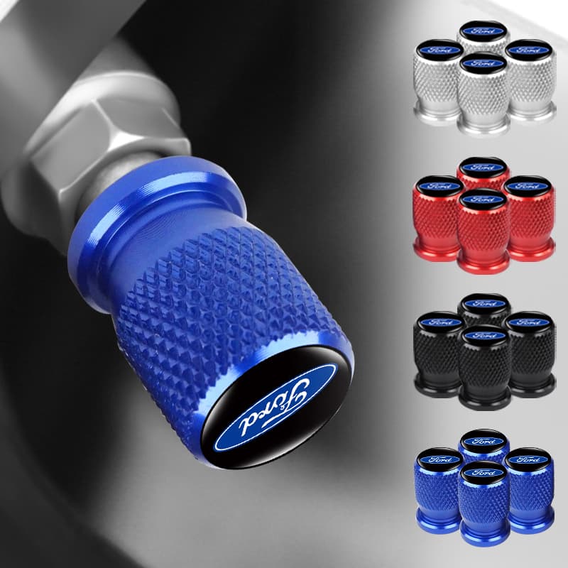 4pcs Válvula Roscada De Liga Leve Com Rosca Para Carro À Prova De Vazamentos Tampa 3D Logotipo Do De Pneu Ford Kuga Fiesta Focus Mondeo Mk1 Mk2 Mk3 St