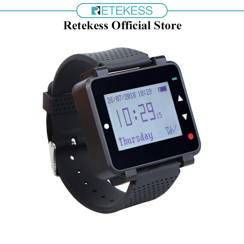Retekess T128 Personalizar Relógio De Pulso Pager Buzzer Rechargeabl Compatível Com Vários Botões De Chamada