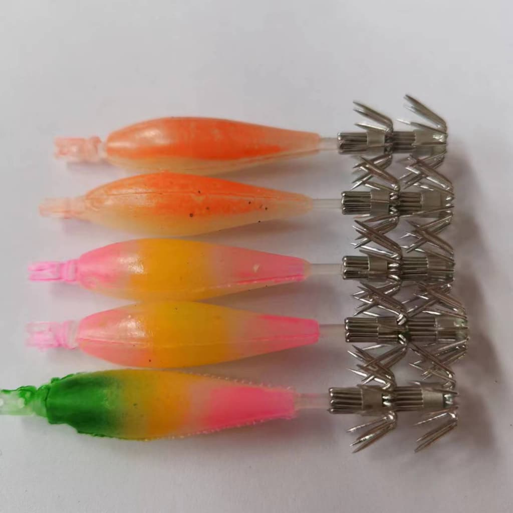 5 Pçs Rolo De Pano Tubo Luminoso Pesca Polvo Gabarito Madeira Camarão Isca Bazuca Lula Gancho Explosão