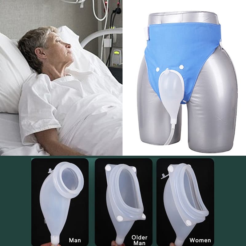kaciiy Reutilizável Hipoalergênico Masculino Mais Velho Mulher Silicone Sacos Coletores De Urina Adultos Mictório Com Fe