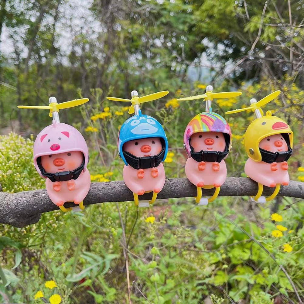Capacete De Porquinho Cor-De-Rosa Acessórios Para Carros Carro Quebra-Vento Com Hélice De Bicicleta De Estrada Pat
